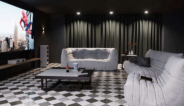 Дизайн домашнего кинотеатра-12, диван Француз